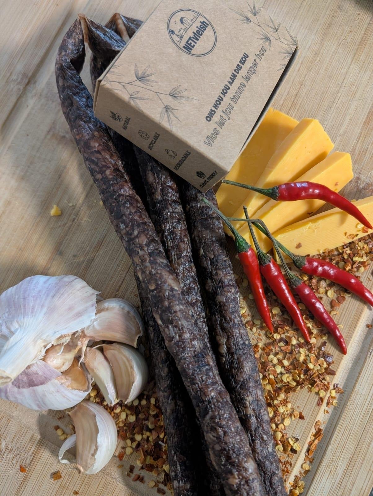 Chilli Garlic Droëwors – High-protein, keto snack with no MSG or nitrates.